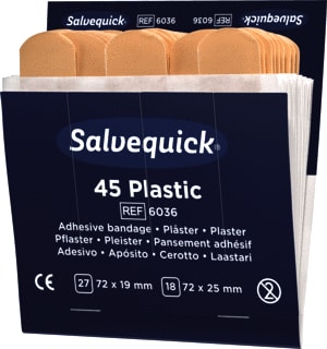 Salvequick - Toebeh./onderdelen voor eerste hulp Plstcplstr 45St Navul Ds6