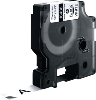 Dymo - Rhino Labeltape Tape 12Mm Zw/W