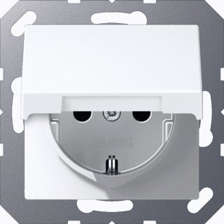 Jung - A RANGE Wandcontactdoos (WCD schakelmat.) Wcd Ra Bescherm Cont Wit