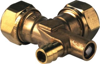 VSH - Super S1256 Fitting met 2 aansluitingen Mes Knie 15Kn + Aftap