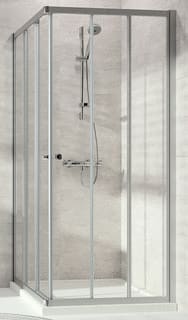 Hüppe - Douchecabine vierhoekig hp dw alpha 2 schuifd hi 3 900/900 h:1900 zilvermat glas