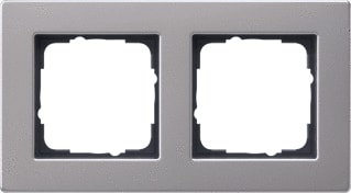 Gira - E2 Afdekraam schakelmateriaal Afdkrm 2V Vlak Edelstl