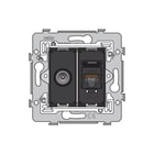 Niko - Inzetplaat schakelmateriaal Comb Coax+Rj45-Aansl Utp