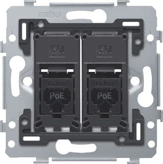 Niko - Datacontactdoos twisted pair 2 Rj45-Aansluit Utp Cat 6