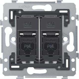 Niko - Datacontactdoos twisted pair 2 Rj45-Aansl Utp Cat. 6A
