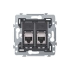 Niko - Datacontactdoos twisted pair 2 Rj45-Aansl Stp Cat. 6A