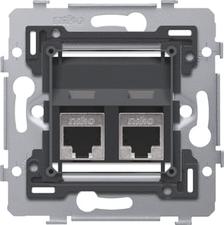 Niko - Datacontactdoos twisted pair 2 Rj45-Aansl Stp Cat. 6A