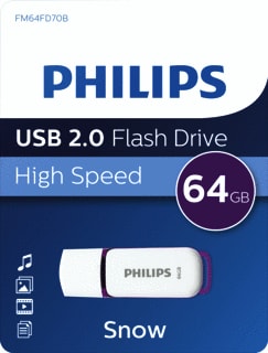 Philips - Opslagmedium digitaal Usb 2.0 64Gb Snow Editn Prs