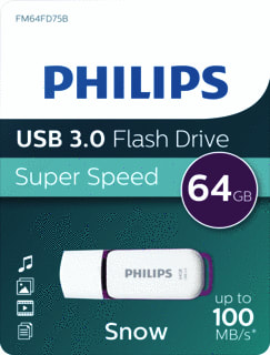 Philips - Opslagmedium digitaal Usb 3.0 64Gb Snow Editn Prs