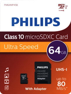 Philips - Opslagmedium digitaal Micro Sdxc 64G Adp Uhs-I U1