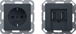 Gira - Wandcontactdoos (WCD schakelmat.) wcd ra 2v sh+usb ant