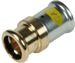 Henco - Fitting met 2 aansluitingen Gas Pers Re.Kop 16X15 Cu