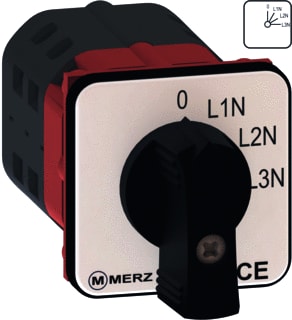 Merz - Voltmeterschakelaar voltmtsch 3f 25a zw