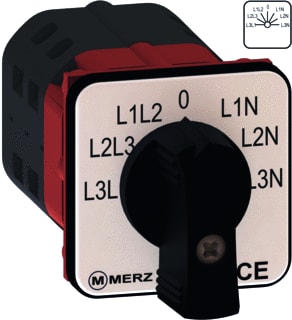 Merz - Voltmeterschakelaar voltmtsch 3line 3f 25a zw