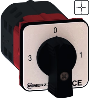 Merz - Voltmeterschakelaar ampsch 0-1-2-3 1p 25a zw