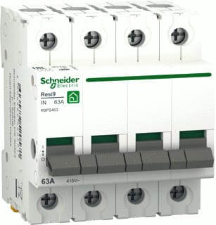 Schneider Electric - Resi9 Inbouwschakelaar modulair Hoofdschak 4P 63A