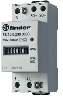 Finder - Meet en controle Elektriciteitsmeter kwh meter 35mm 65a