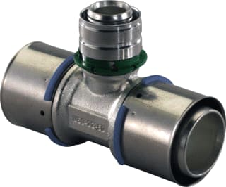 Uponor - S-Press Fitting met 3 aansluitingen S-Prss T-St Vrlp 50-25-50