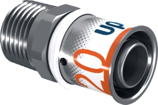 Uponor - S-Press PLUS Fitting met 2 aansluitingen Fitting S+Puntstk 20Xr1/2