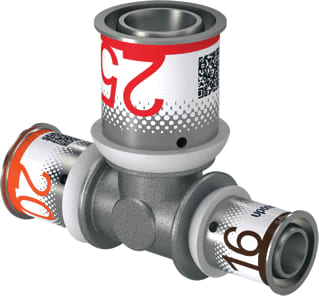 Uponor - S-Press PLUS Fitting met 3 aansluitingen S-Prss Plus T-St 20-25-16