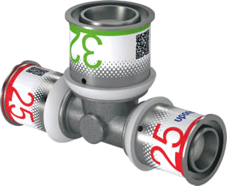 Uponor - S-Press PLUS Fitting met 3 aansluitingen S-Prss Plus T-St 25-32-25