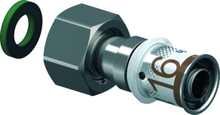 Uponor - S-Press PLUS Fitting met 2 aansluitingen Fitting S+Schrkop 16Xg1/2