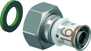 Uponor - S-Press PLUS Fitting met 2 aansluitingen Fitting S+Schrkop 16Xg3/4