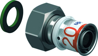 Uponor - S-Press PLUS Fitting met 2 aansluitingen Fitting S+Schrkop 20Xg3/4