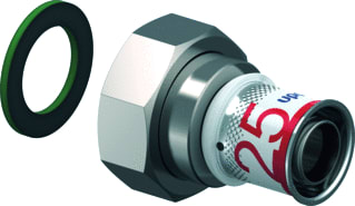 Uponor - S-Press PLUS Fitting met 2 aansluitingen Schrfkop Wrtl 25-G1 1/4Sn