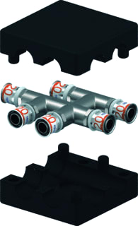 Uponor - S-Press PLUS Smart Radi Fitting met 6 aansluitingen kruisfit geiso 20-20-20