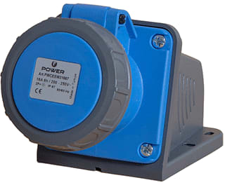 Power - CEE-wandcontactdoos Opb. Wcd 3-P 16A Bl Ip67
