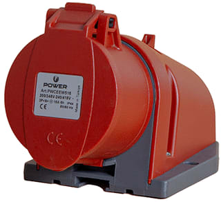 Power - CEE-wandcontactdoos Opb. Wcd 5-P 16A Rd Ip44