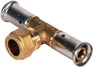 Henco - Fitting met 3 aansluitingen Fitting 16X Kopr 15X Pers