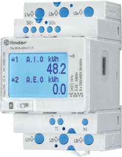Finder - 7M NFC Elektriciteitsmeter Kwh 3X80A Mid Modb+So+Ir