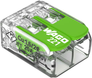 Wago - 221 Green Range Lasklem Comp Verb.Klem4Mm2V Ds100