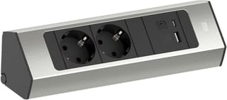 Bachmann - Contactdooscombinatie Casia2 Krt 3X230V Usb Rvs