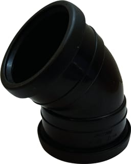 Pipelife - Fitting met 2 aansluitingen Pp Bocht 125-45Gr 2Mof Zw