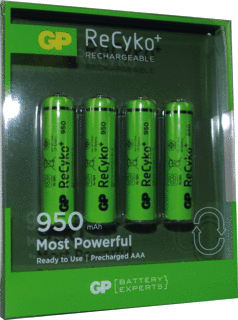 GP - Batterij, oplaadbaar nimh recyko+ aaa 950mah br4