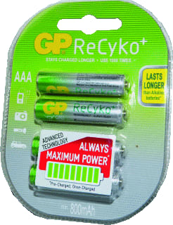 GP - Batterij, oplaadbaar nimh recyko+ aaa 800mah br4