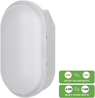 Bailey - Plafond-/wandarmatuur Led Switch Bulkhead Ovaal