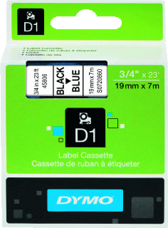Dymo - D1 Labeltape tape 19mm bl/zw