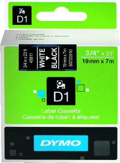 Dymo - D1 Labeltape Tape 19 Zw/W