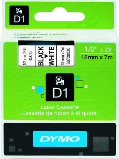 Dymo - D1 Labeltape Tape 12Mm W/Zw