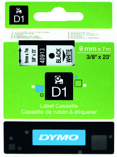 Dymo - D1 Labeltape Tape 9Mm W/Zw