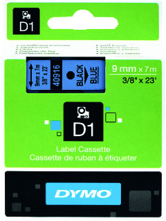 Dymo - D1 Labeltape Tape 9Mm Bl/Zw