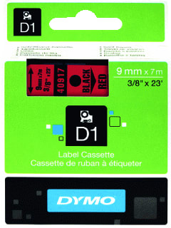 Dymo - D1 Labeltape Tape 9Mm Ro/Zw