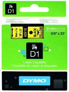 Dymo - D1 Labeltape Tape 9Mm Gl/Zw