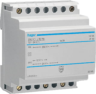 Hager - ST Beltransformator Veiltr. 16Va 12-24V St313