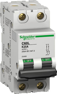 Schneider Electric Merlin Gerin - C60 L Installatieautomaat autom 25478 c60l 1a-k 2p
