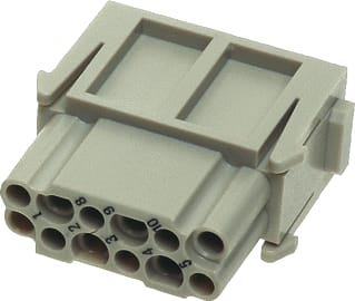 Harting - Contactblok v rechthoekige connect. Buscontdr Han 12P